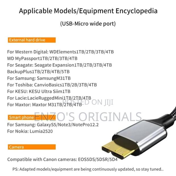 External Hard Disk Data Cable Usb-C to Usb 3.0 Micro B · Photo 3