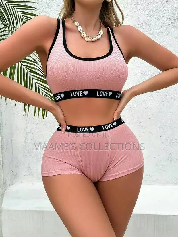 Yoga Letter Design Ladies Simple Lingeries Bra Panty Underwear Set · Photo 1