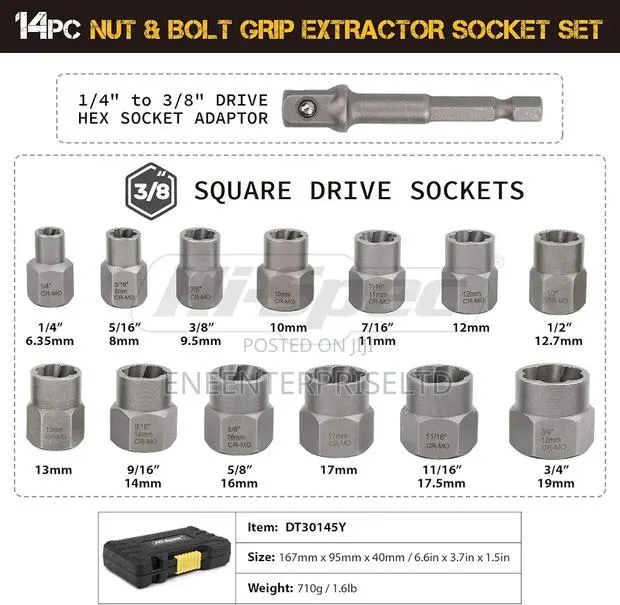 Hi-Spec 14Pcs Bolt Extractor Socket Set · Photo 2