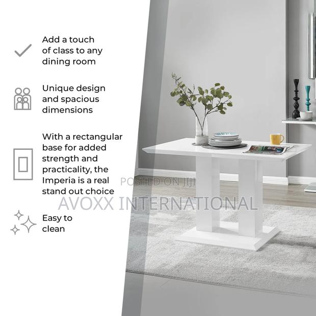 Imperia Modern White High Gloss Dining Table · Photo 4