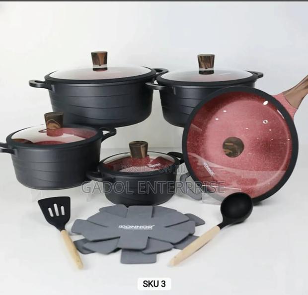 Granite Non Stick Cookware Diescast Set Free Ladle Induction