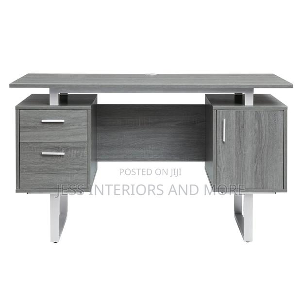 Office Desk With Storage, (Gray) · Photo 2