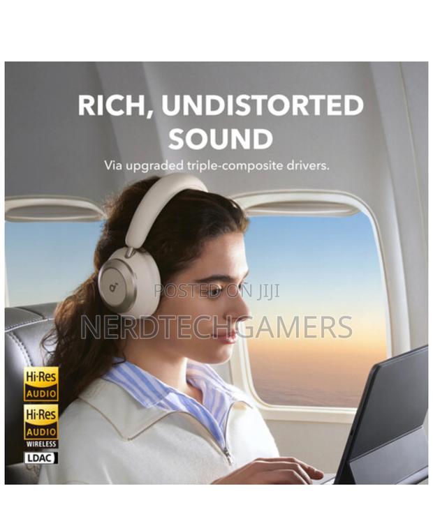 Anker Space One Wireless Over-Ear Back Headphones (Cream · Photo 5