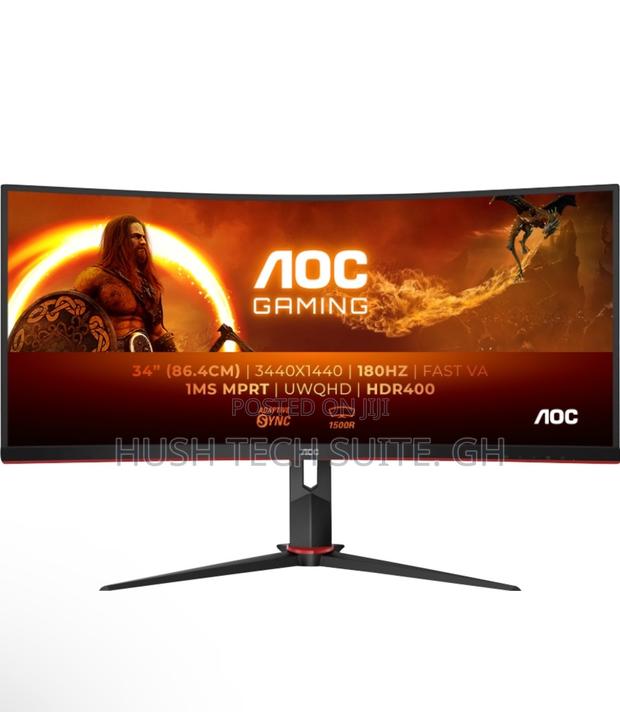 34” Aoc 3440x1440 QHD Curved Ultra Wide Gaming Monitor · Photo 2