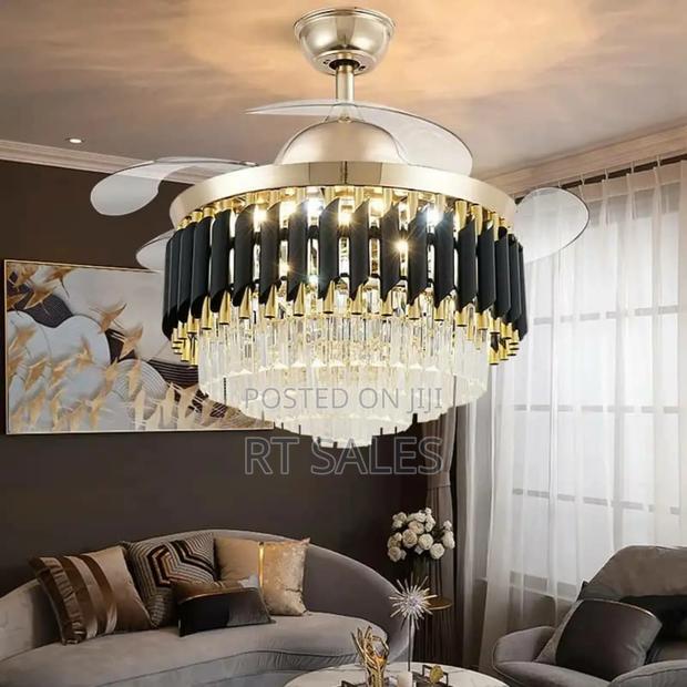 Modern Remote Control Chandelier Fam With Light · Photo 2