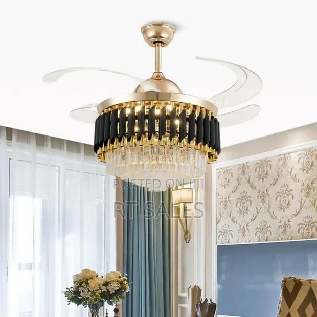 Modern Remote Control Chandelier Fam With Light · Photo 3