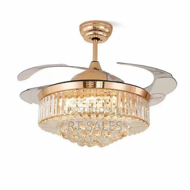 Crystal Golden Chandelier Fan With Light. · Photo 3