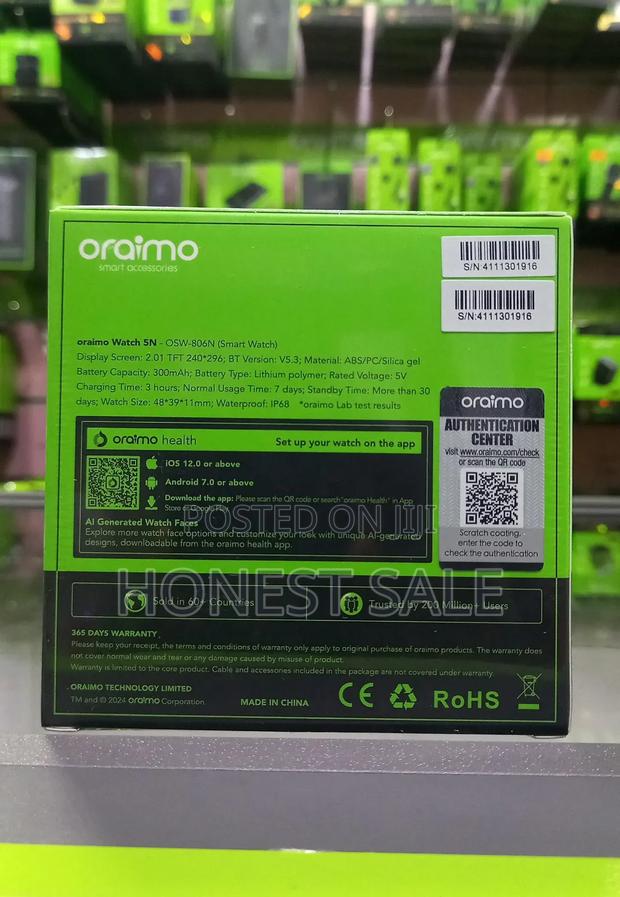 Oraimo Watch 5n 2.01'' TFT Ip68 Smart Watch · Photo 2