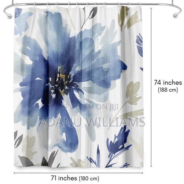 Durable 2in1 Shower Curtain With 12 Hooks ( Door Window) · Photo 2