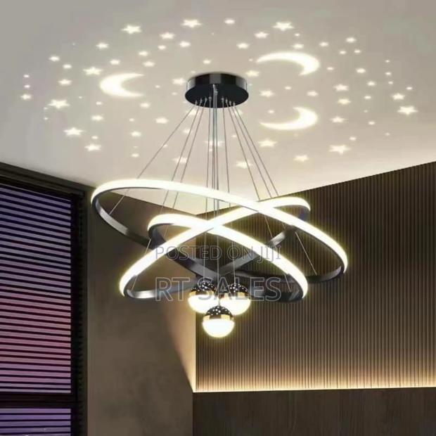 Black Neon Ceiling Chandelier Light