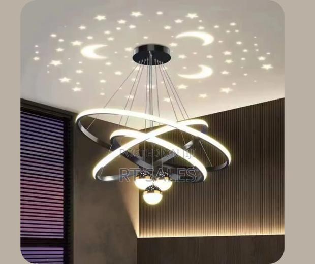 Black Neon Ceiling Chandelier Light · Photo 2