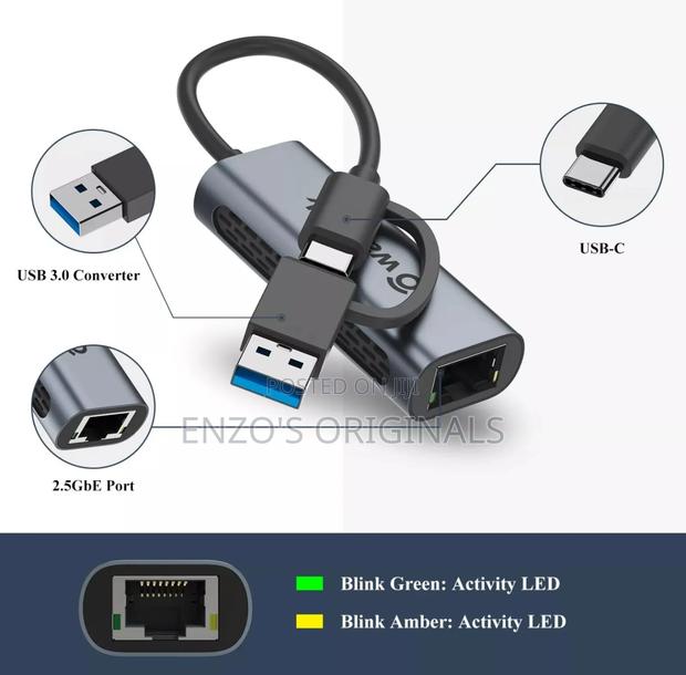 Usb-c To 2.5g Gigabit Ethernet Adapter Rj45 Lan Network Port · Photo 6