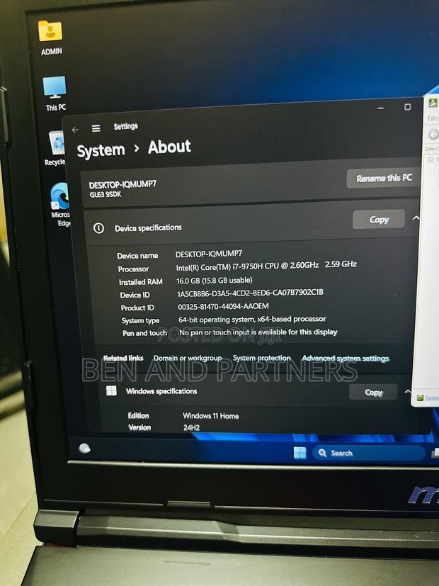 Laptop MSI GL63 8RC 16GB Intel Core i7 HDD+SSD 128GB · Photo 5