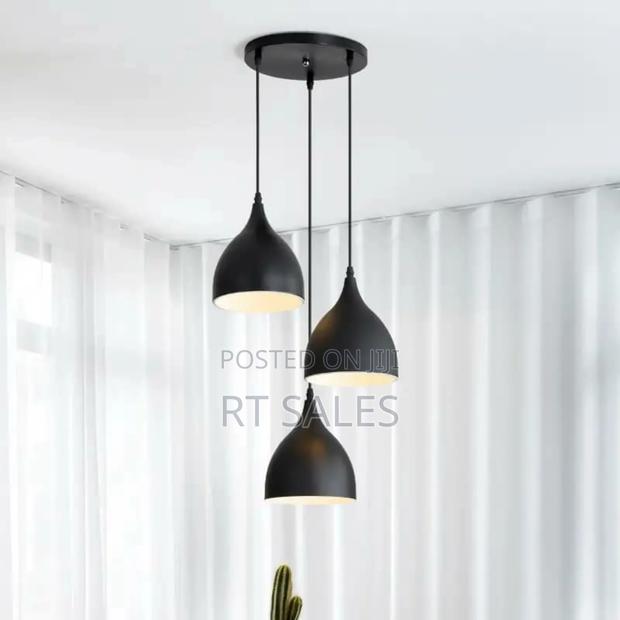 Black Round and Long Base Ceiling Pendant Light. · Photo 1