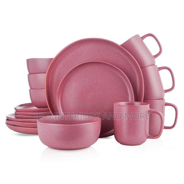 16-Piece Dinnerware Set Stoneware
(Pink) · Photo 1