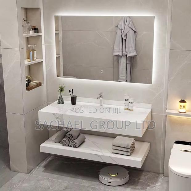 Marble Cabinets Basin With Led Mirror · Photo 3