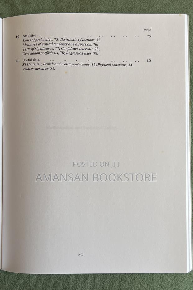 Mathematical Statistical Tables Formulae Ofosu Et Al · Photo 4