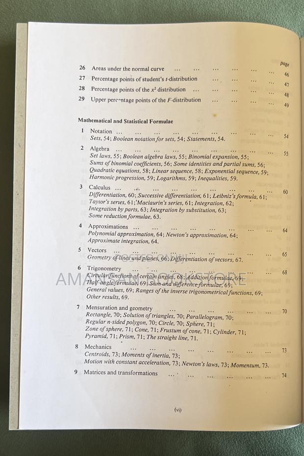 Mathematical Statistical Tables Formulae Ofosu Et Al · Photo 3