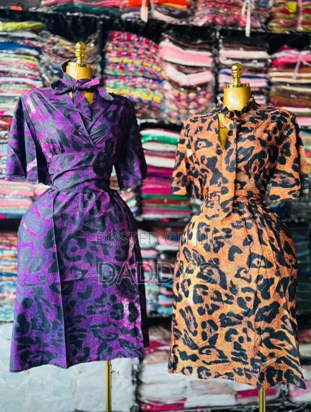 Ladies Leopard Print Wrap Dress With Tie Neck · Photo 1