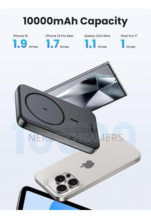 Ugreen Magnetic Power Bank, 10,000mah Wireless Portable CHRG · Photo 3