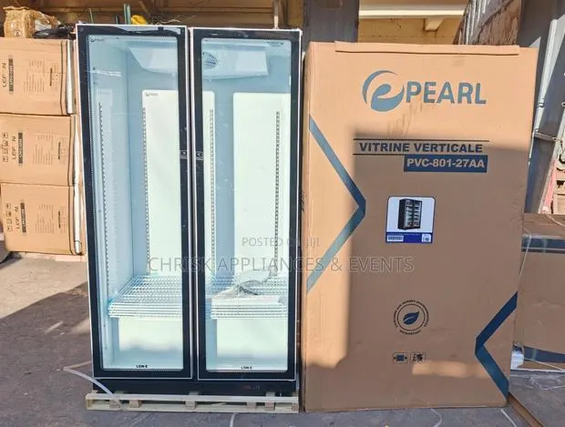 PEARL 800L Vertical Glass Display Fridge – Double Door | Free Delivery · Photo 1