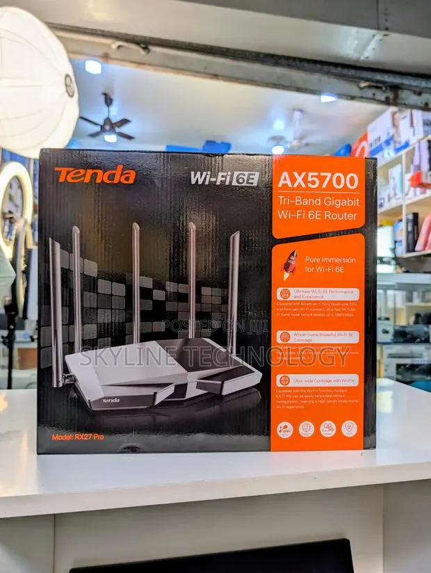 Tri-Band Gigabit WiFi 6E Router. · Photo 1
