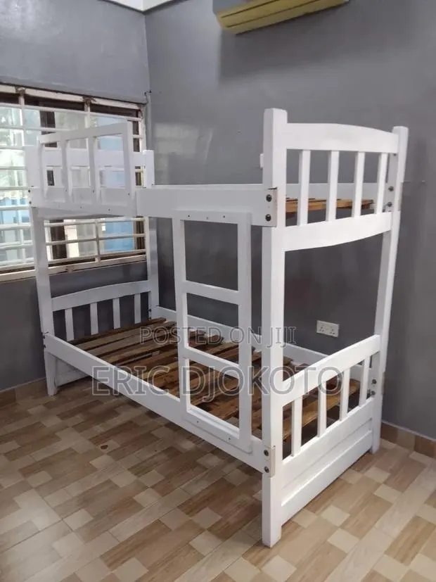 White Single Bunk Bed With Guard Rail · Photo 1