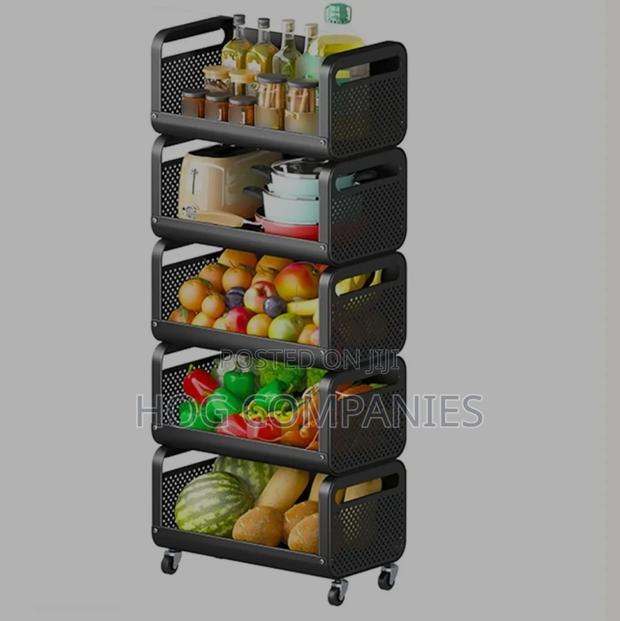 5-Tier Multipurpose Metal Rolling Cart · Photo 1