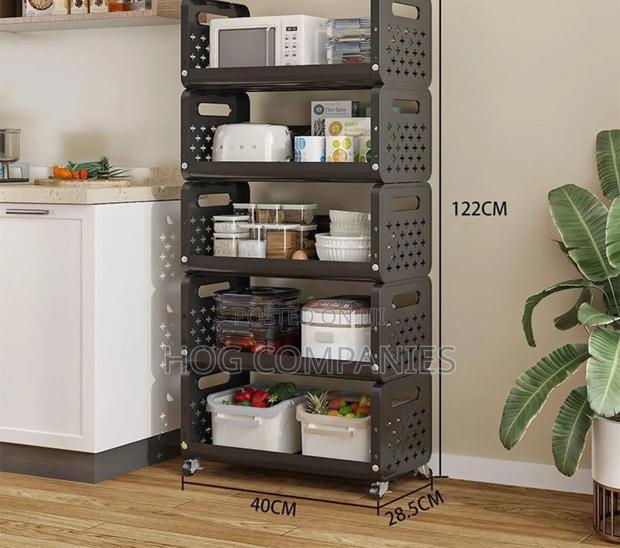 5-Tier Multipurpose Metal Rolling Cart · Photo 2
