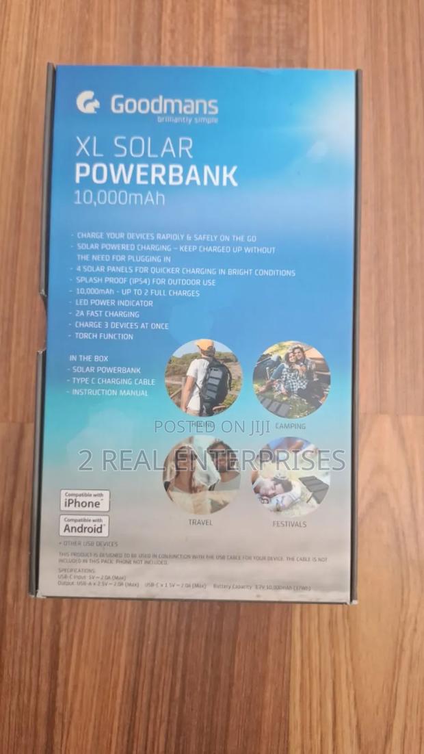 Goodmans Xl Solar Power Bank With Torch Light 10,000mah · Photo 3