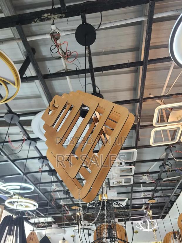 Single Wooden Triangle Ceiling Pendant Light · Photo 1