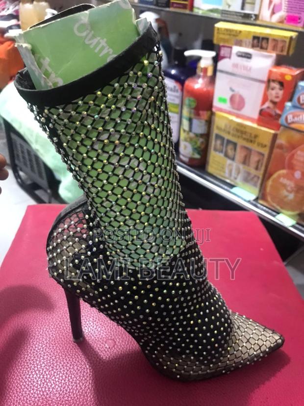 Golden Stones Net Mini Boot High Heel Shoes · Photo 1