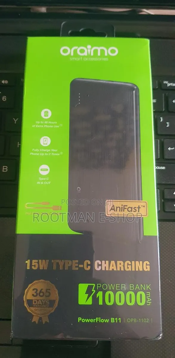 Quality 10,000mah Fast Charge Oraimo Powerbank · Photo 1