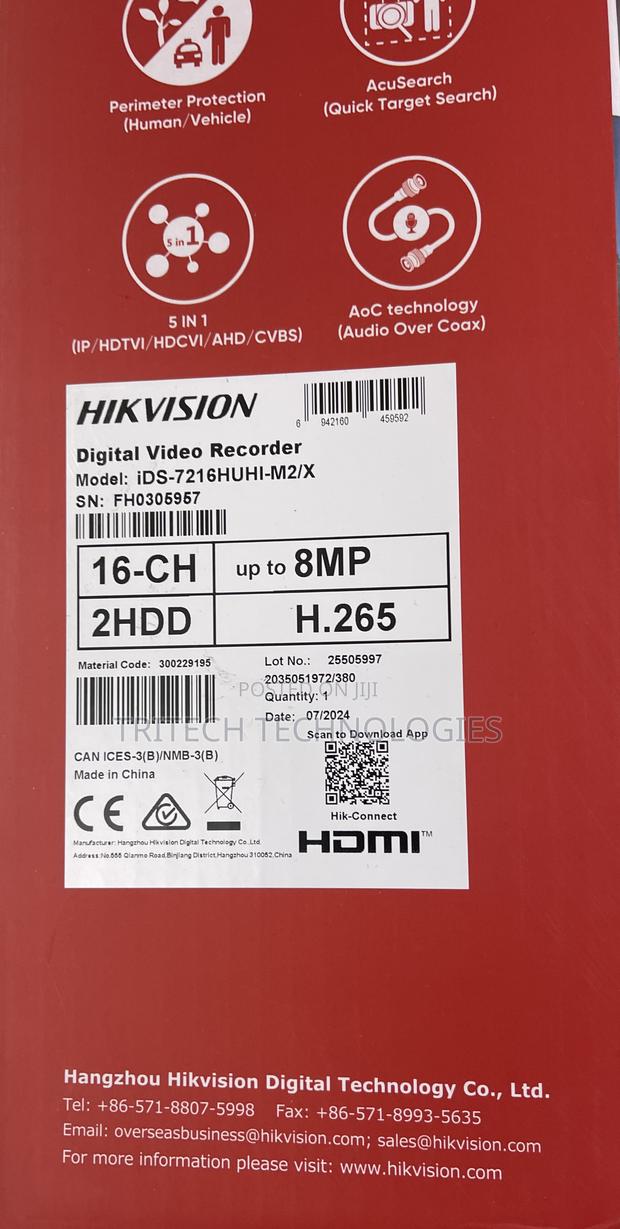 Hikvision 16ch 8mp DVR Acusense With 2hdd · Photo 1