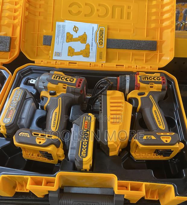 Ingco 20v Cordless Drill and Cordless Impact Wrench Set · Photo 1