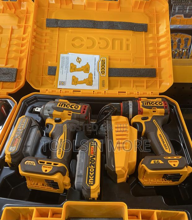 Ingco 20v Cordless Drill and Cordless Impact Wrench Set · Photo 2