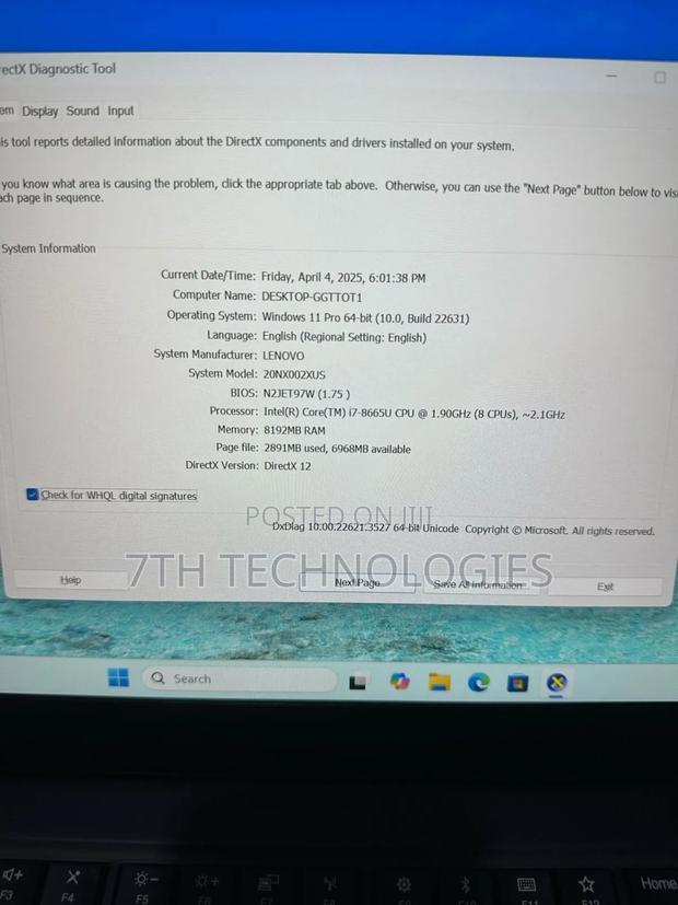 Laptop Lenovo Thinkpad T490s 8GB Intel Core I7 SSD 256GB · Photo 7