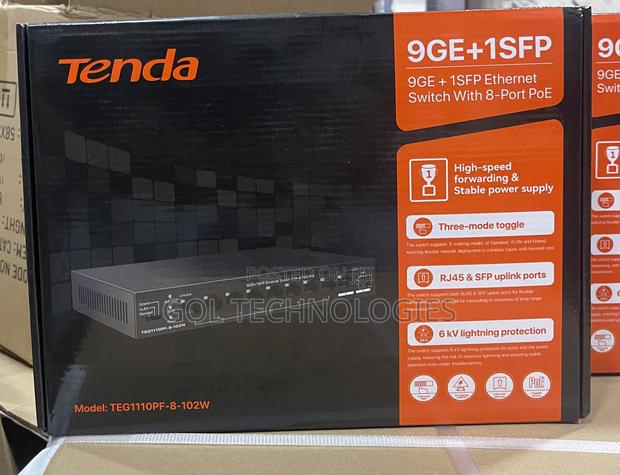 Tenda 8port Poe Gigabit Switch + 1sfp Port Teg1110pf-8-102w · Photo 2