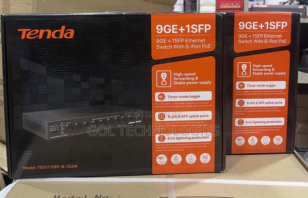 Tenda 8port Poe Gigabit Switch + 1sfp Port Teg1110pf-8-102w · Photo 1