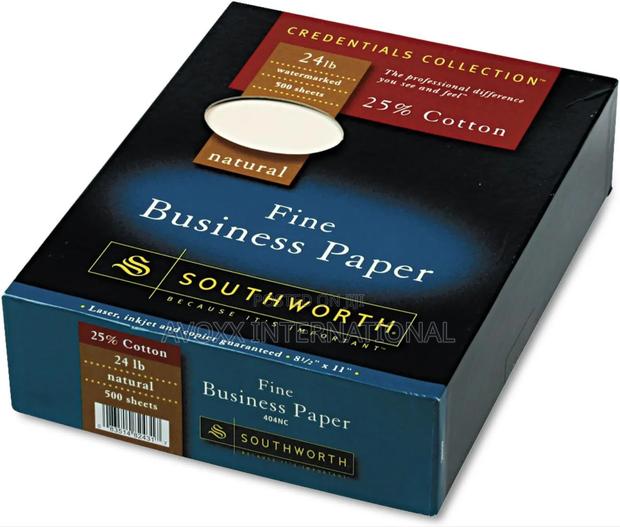 Southworth 25% Cotton Business Paper, 8.5" X 11" 500 Per Box White · Photo 1