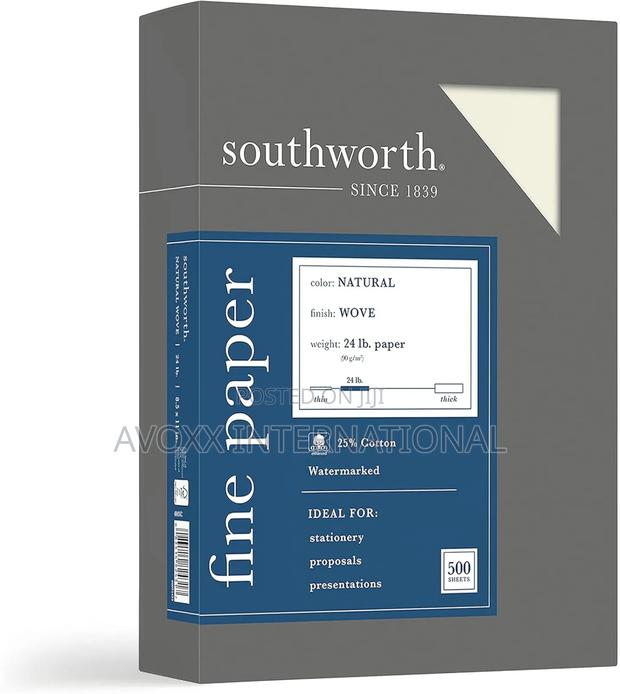 Southworth 25% Cotton Business Paper, 8.5" X 11" 500 Per Box White · Photo 2