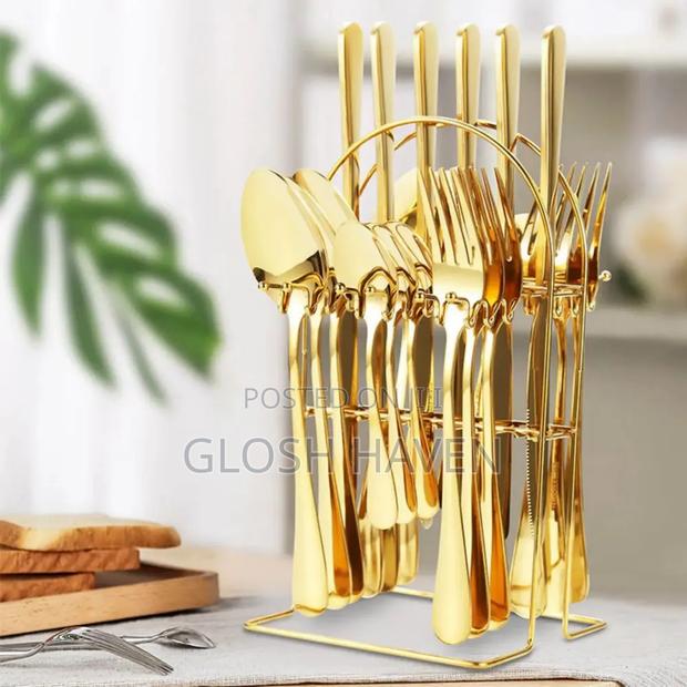 24pcs Gold Cutlery Set · Photo 1