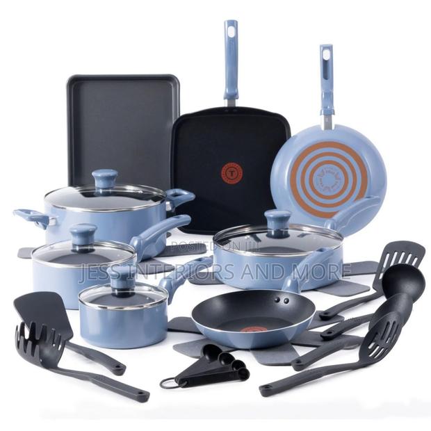 T-Fal Kitchen Solution 22-Piece Non-Stick Cookware Set Blue · Photo 1