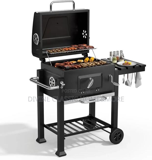 Dkiei Barbecue Grill, Portable Charcoal BBQ Grill With Wheel · Photo 1