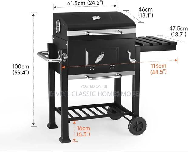 Dkiei Barbecue Grill, Portable Charcoal BBQ Grill With Wheel · Photo 4