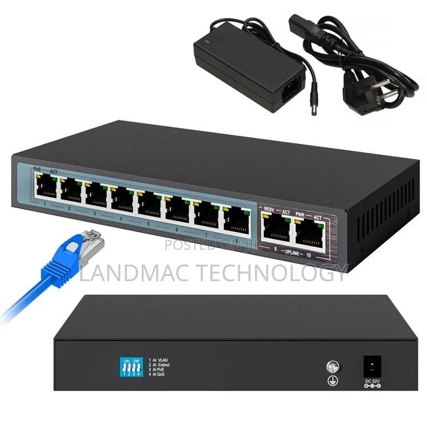 Poe Switch With Ports 8 and 2 Uplink Ports for CCTV · Photo 1