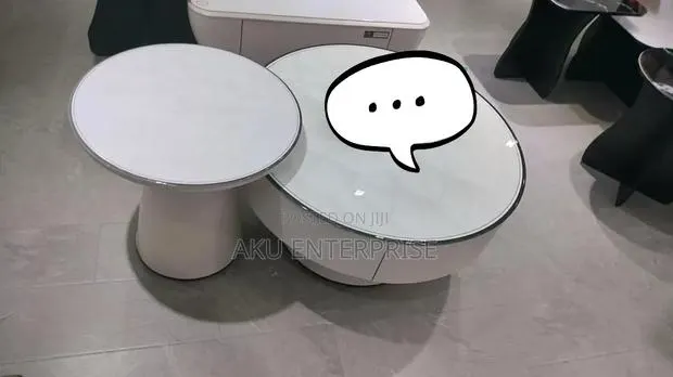 Marble Coffee Table With Drawer Storage Round · Photo 1