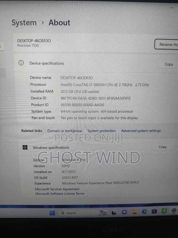 Laptop Dell Precision 7550 32GB Intel Core I7 SSD 512GB · Photo 6