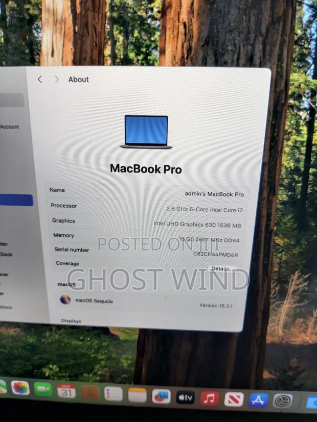 Laptop Apple MacBook Pro 2019 16GB Intel Core I7 SSD 1T · Photo 1
