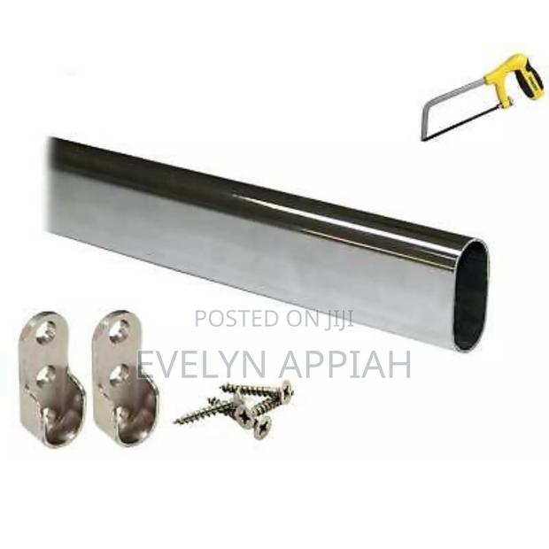 Galvanized 10ft Wardrobe Bar With Hooks · Photo 2